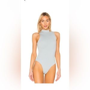 NEW WITHOUT TAGS - SUPERDOWN - Lorie Mock Neck Bodysuit - Baby Blue